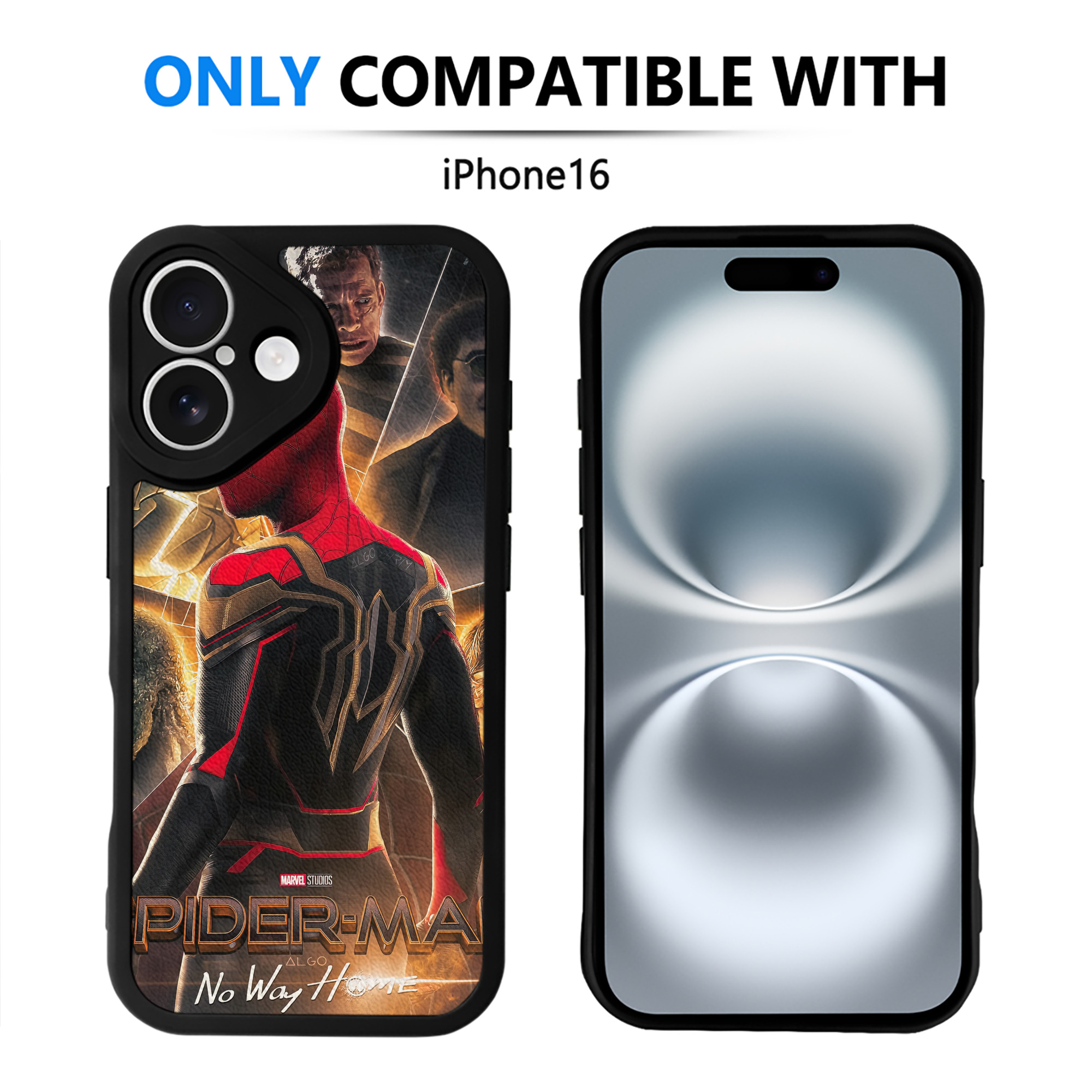 Spider Man スパイダーマン 【iPhone 16シリーズ対応】シリコンスマホケース（レザー調） 材質：シリコン